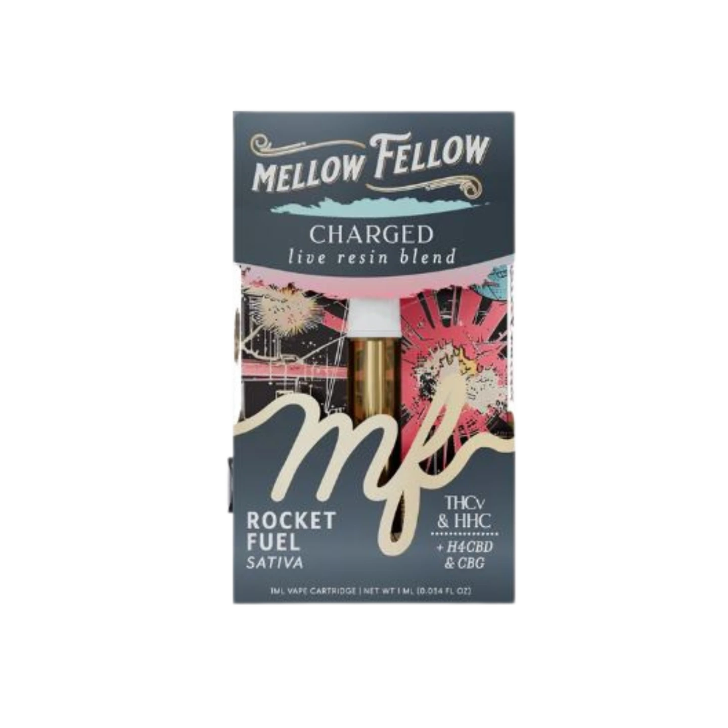 Mellow Fellow 1ml Live Resin Vape Cartridge - Rocket Fuel (Sativa)